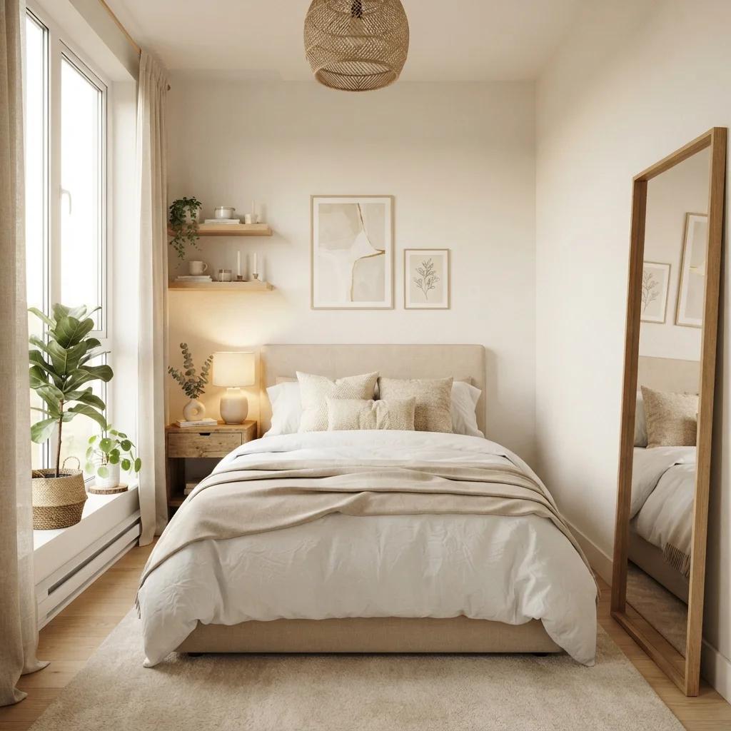 Small modern bedroom ideas with Scandinavian interior design