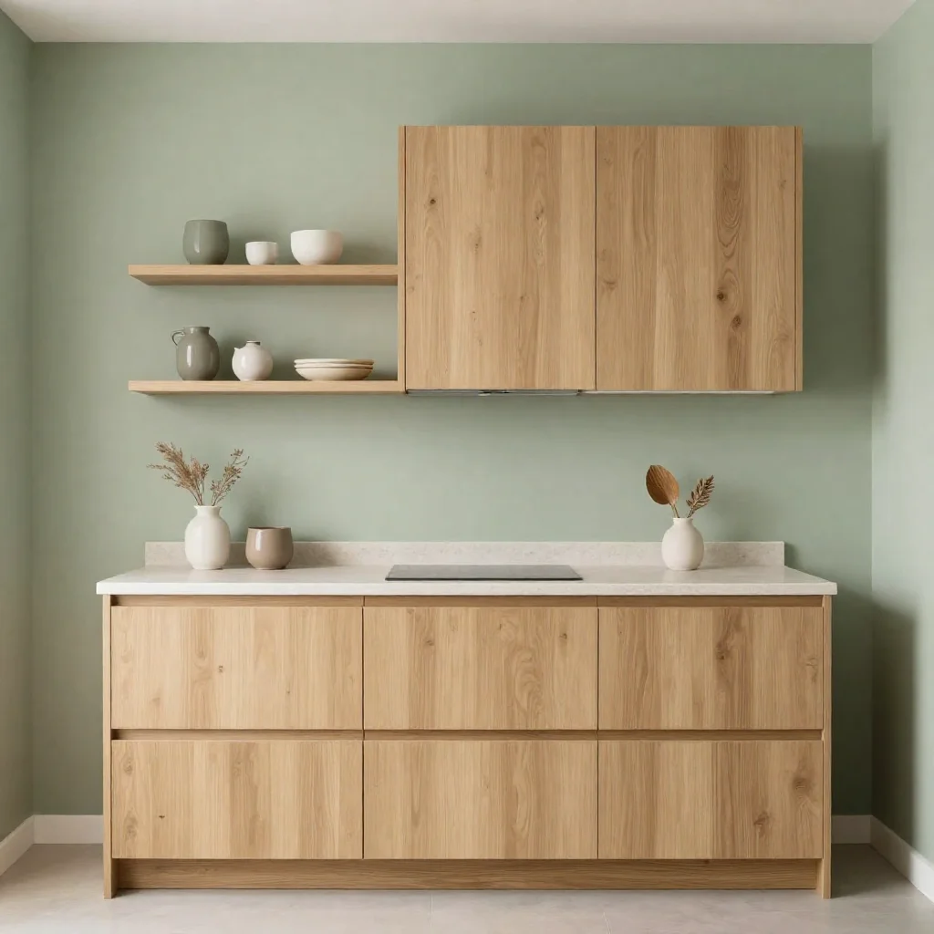 Compact kitchen design featuring smart storage and minimalist decor.