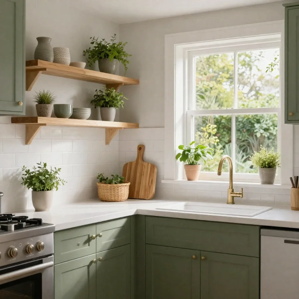 Small kitchen decor ideas with warm lighting and elegant accessories.