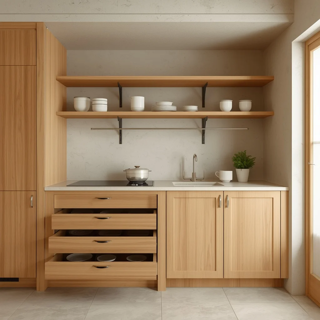 Kitchen drawer organizers keeping utensils neat and easy to find.